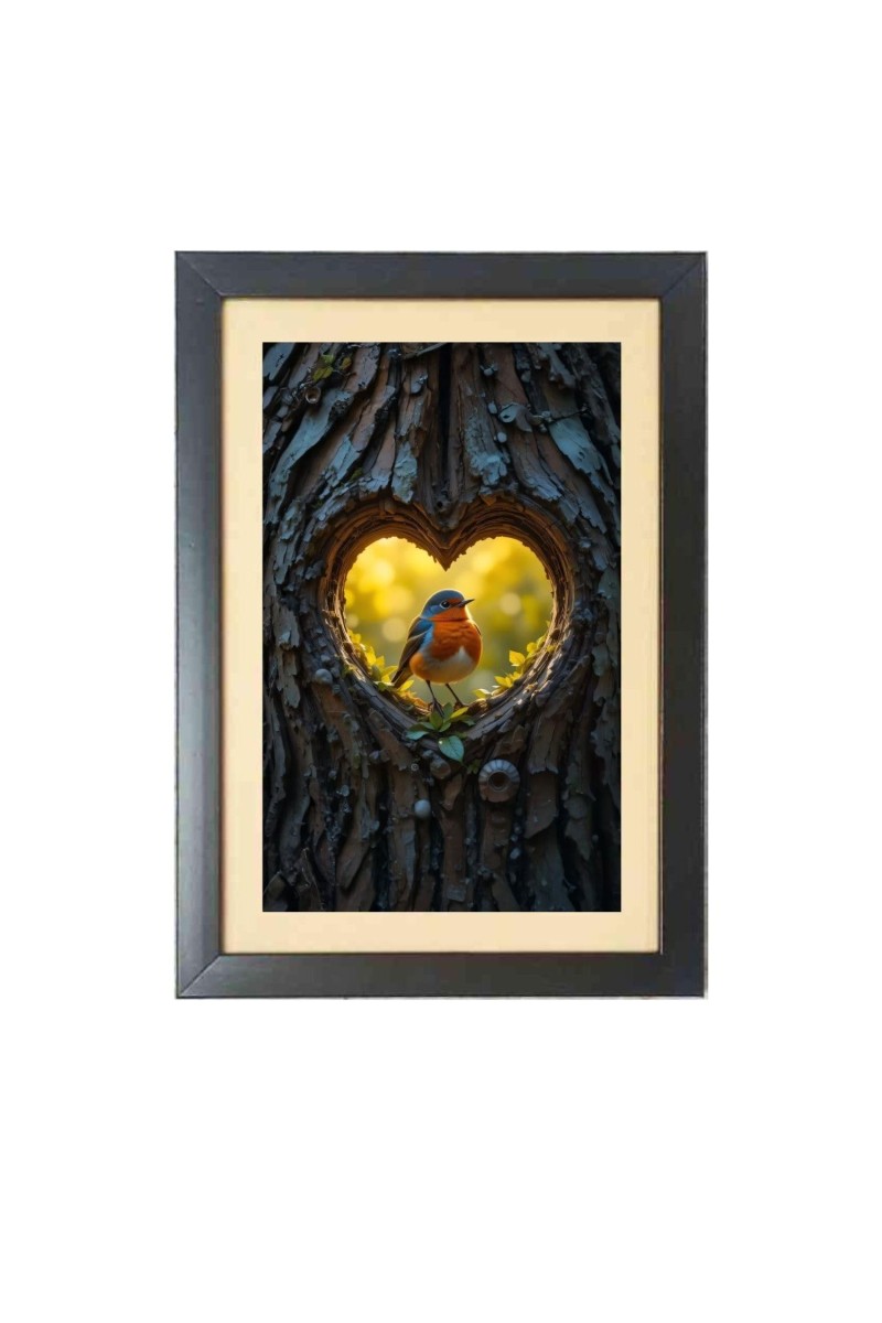 The lovely bird Black Photo Frame Funny Animal and Bird Cartoon Art