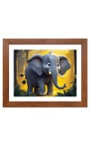 AI Funny Cute Elephant Art Picture for Kids - 14x18 inches, Brown Color - Perfect Wall Decor for Children's Room