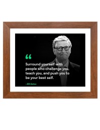 Bill Gates & Famous Quote Brown Frame, 12x16InchesInspirational Wall Art for Office, Home DecorIdeal Spiritual Gift