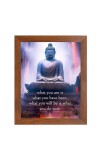 Buddha & Famous Quote Brown Frame, 12x16InchesInspirational Wall Art for Office, Home DecorIdeal Spiritual Gift
