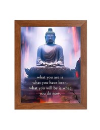 Buddha & Famous Quote Brown Frame, 16x20InchesInspirational Wall Art for Office, Home DecorIdeal Spiritual Gift