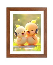 AI Funny Cute Duck Art Picture for Kids - 10x14 inches, Brown Color - Perfect Wall Decor for Children's Room