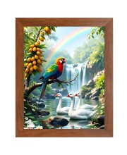AI Funny Birds Art Picture for Kids - 10x14 inches, Brown Color - Perfect Wall Decor for Children's Room