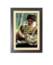 Osho Rajneesh & His Famous Quote Photo Frame - Brown Frame, 11x15 Inches, Perfect for Office & Wall Decoration, Ideal Gift