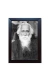 Hitech Rabindranath Tagore B&W Framed Laminated photo frame for table, Study & living room, gifts (Pvc Frame and Front face - Glass, 8 x 6 inch)