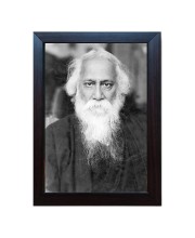 Hitech Rabindranath Tagore B&W Framed Laminated photo frame for table, Study & living room, gifts (Pvc Frame and Front face - Glass, 8 x 6 inch)