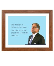 Shree Ratan Naval Tata & Famous Quote Brown Frame, 18x22InchesInspirational Wall Art for Office, Home DecorIdeal Spiritual Gift