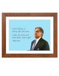 Shree Ratan Naval Tata & Famous Quote Brown Frame, 18x22InchesInspirational Wall Art for Office, Home DecorIdeal Spiritual Gift