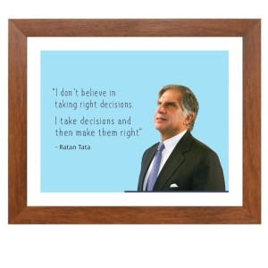 Shree Ratan Naval Tata & Famous Quote Brown Frame, 18x22InchesInspirational Wall Art for Office, Home DecorIdeal Spiritual Gift