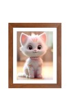 AI Funny Cute Cat Art Picture for Kids - 10x14 inches, Brown Color - Perfect Wall Decor for Children's Room