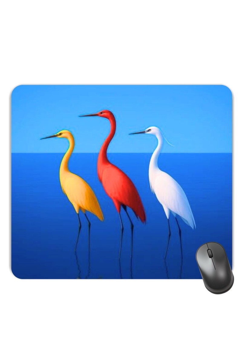 Customized Beautiful Cranes Picture Sublimation Mouse Pad | 8 X 7.5 Inch | Smooth Cloth Surface | Non-Slip Rubber Base | Personalized Mousepad for Laptop & Desktop (F17225)