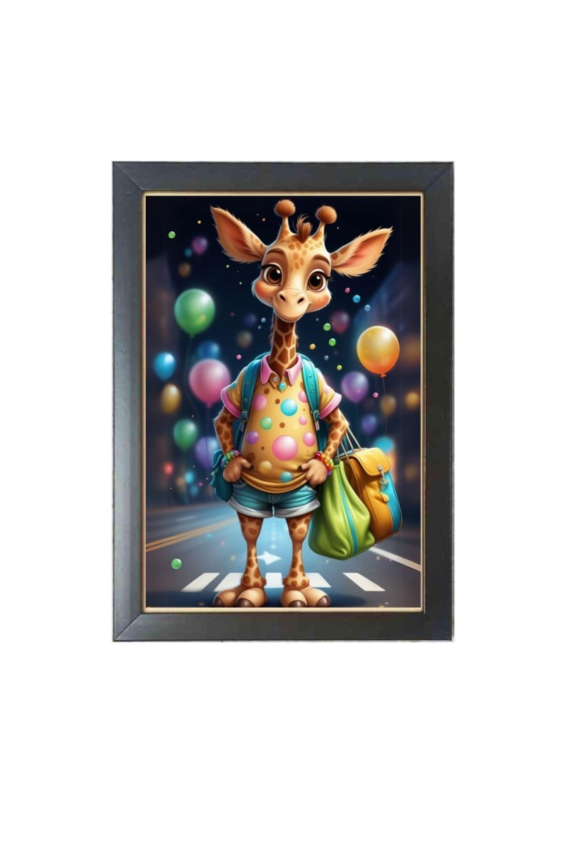 Well dressed cartoon animal Black Photo Frame Funny Animal and Bird Cartoon Art