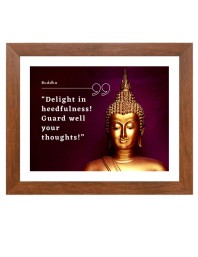 Buddha & Famous Quote Brown Frame, 16x20InchesInspirational Wall Art for Office, Home DecorIdeal Spiritual Gift