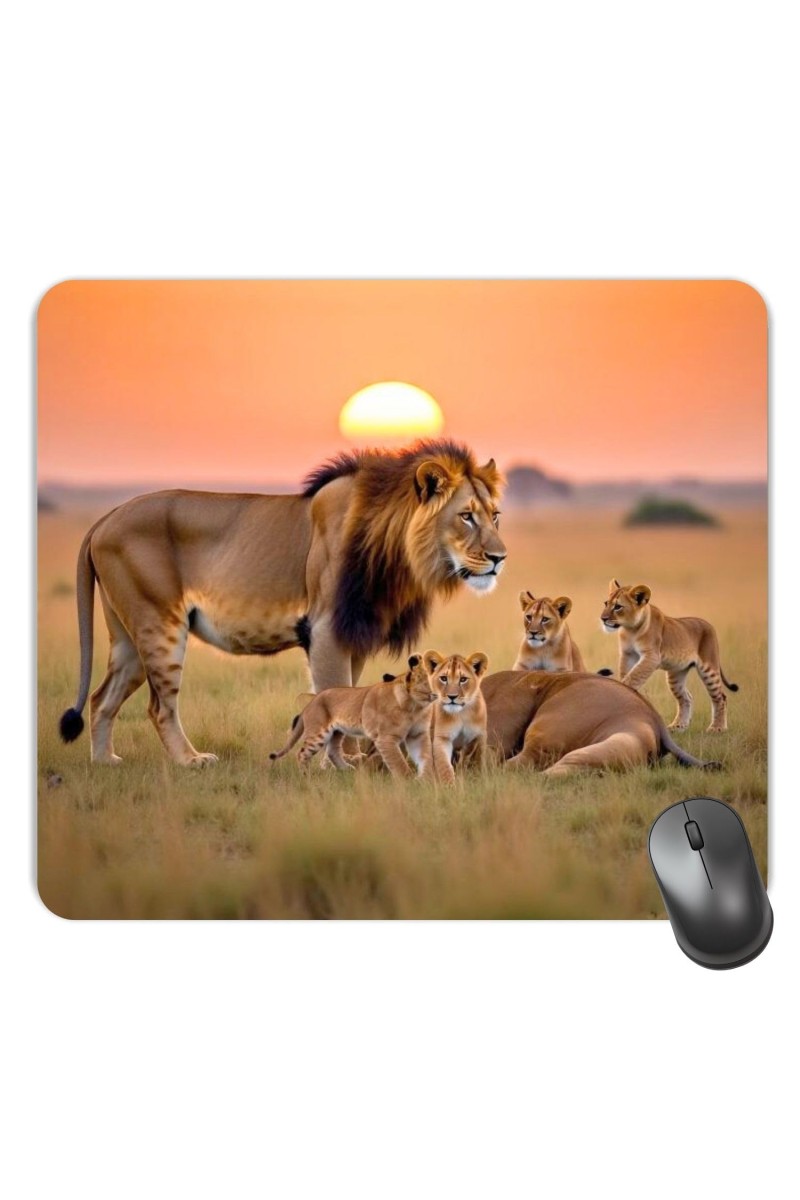 Customized Wild Lion Picture Sublimation Mouse Pad | 8 X 7.5 Inch | Smooth Cloth Surface | Non-Slip Rubber Base | Personalized Mousepad for Laptop & Desktop (F17341)
