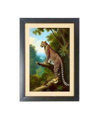 The wild Cheetah Black Photo Frame Funny Animal and Bird Cartoon Art