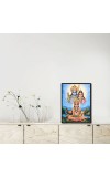 Hanuman with Ram Sita Laminated Photo - 11x13 Inches, Divine Blessings for Home & Office and Temple Decoration