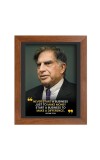 Shree Ratan Naval Tata & Famous Quote Brown Frame, 18x22InchesInspirational Wall Art for Office, Home DecorIdeal Spiritual Gift