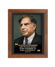 Shree Ratan Naval Tata & Famous Quote Brown Frame, 18x22InchesInspirational Wall Art for Office, Home DecorIdeal Spiritual Gift