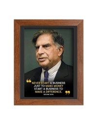 Shree Ratan Naval Tata & Famous Quote Brown Frame, 16x20InchesInspirational Wall Art for Office, Home DecorIdeal Spiritual Gift