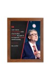Bill Gates & Famous Quote Brown Frame, 12x16InchesInspirational Wall Art for Office, Home DecorIdeal Spiritual Gift