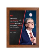 Bill Gates & Famous Quote Brown Frame, 12x16InchesInspirational Wall Art for Office, Home DecorIdeal Spiritual Gift