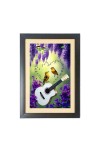 Two cute birds are playing a guiter Black Photo Frame Funny Animal and Bird Cartoon Art