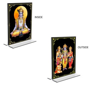 Sri Krishna & Ram Darbar Acrylic T-Style Photo Stand, Compact and Stylish Spiritual Display, easily change 2 photos (Pack of 1) Sri Krishna & Ram Darbar Acrylic T-Style Photo Stand, Compact and Stylish Spiritual Display, easily change 2 photos (Pack of 1)