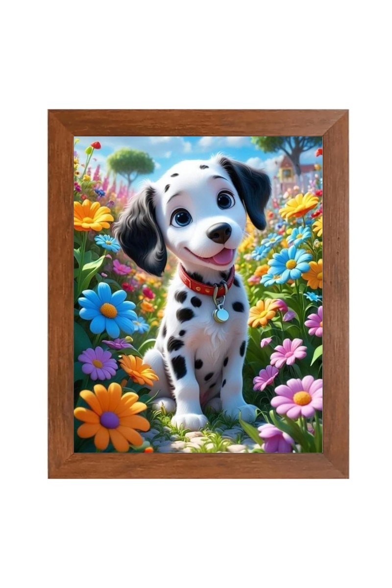 AI Funny Cute Dog Art Picture for Kids - 10x14 inches, Brown Color - Perfect Wall Decor for Children's Room