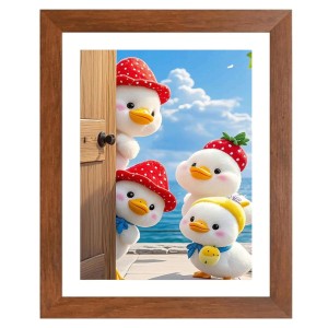 AI Funny Cute Duck Art Picture for Kids - 12x16 inches, Brown Color - Perfect Wall Decor for Children's Room