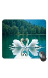Customized Beautiful Swans Picture Sublimation Mouse Pad | 8 X 7.5 Inch | Smooth Cloth Surface | Non-Slip Rubber Base | Personalized Mousepad for Laptop & Desktop (F17150)