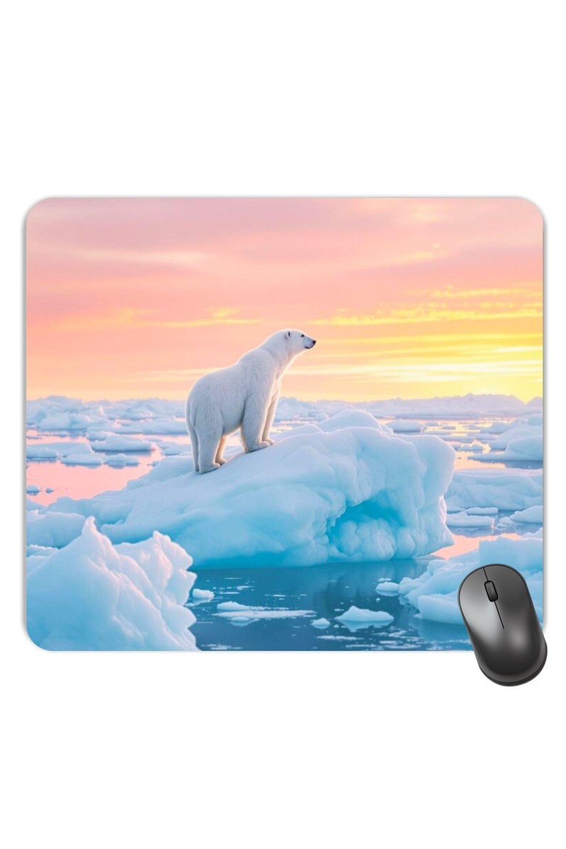 Customized White Bear Picture Sublimation Mouse Pad | 8 X 7.5 Inch | Smooth Cloth Surface | Non-Slip Rubber Base | Personalized Mousepad for Laptop & Desktop (F17343)