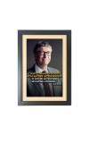 Bill Gates & His Famous Quote Photo Frame - Black Frame, 11x15 Inches, Perfect for Office & Wall Decoration, Ideal Gift