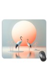 Customized Beautiful Cranes Picture Sublimation Mouse Pad | 8 X 7.5 Inch | Smooth Cloth Surface | Non-Slip Rubber Base | Personalized Mousepad for Laptop & Desktop (F17177)
