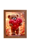 AI Funny Teddy bear Art Picture for Kids - 10x14 inches, Brown Color - Perfect Wall Decor for Children's Room