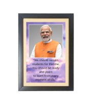 Narendra Modi & His Famous Quote Photo Frame - Brown Frame, 11x15 Inches, Perfect for Office & Wall Decoration, Ideal Gift