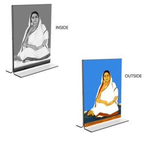 Barama Acrylic T-Style Photo Stand - 9x11 Inches, Compact and Stylish Spiritual Display, easily change 2 photos (Pack of 1)