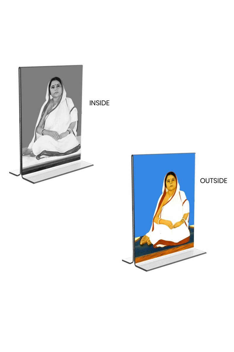 Car Desk/Table Top Barama Acrylic T-Style Photo Stand - 2.5x3.5 Inches, Compact and Stylish Spiritual Display, easily change 2 photos (Pack of 1)