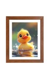 AI Funny Cute Duck Art Picture for Kids - 10x14 inches, Brown Color - Perfect Wall Decor for Children's Room