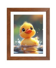 AI Funny Cute Duck Art Picture for Kids - 10x14 inches, Brown Color - Perfect Wall Decor for Children's Room