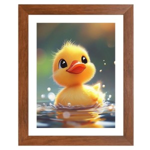 AI Funny Cute Duck Art Picture for Kids - 16x20 inches, Brown Color - Perfect Wall Decor for Children's Room