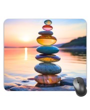 Customized Balance of Stones Picture Sublimation Mouse Pad | 8 X 7.5 Inch | Smooth Cloth Surface | Non-Slip Rubber Base | Personalized Mousepad for Laptop & Desktop (F17215)