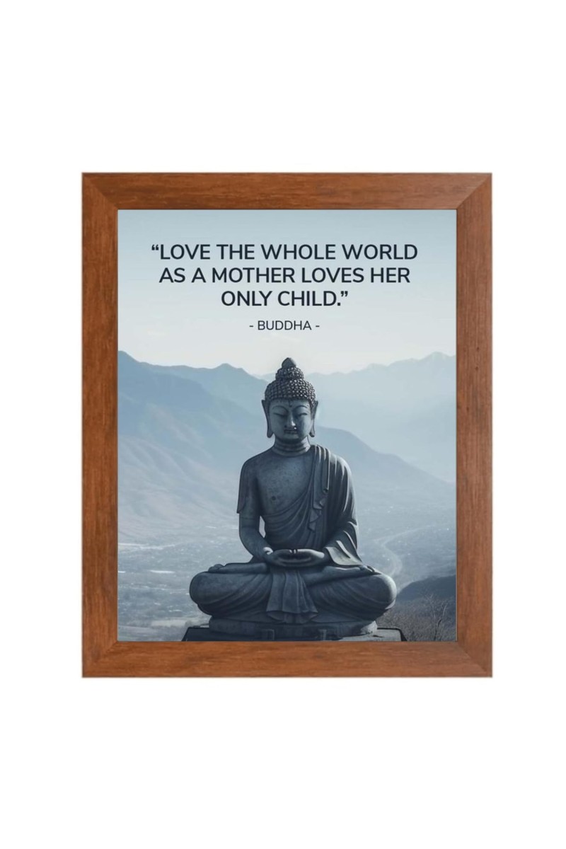 Buddha & Famous Quote Brown Frame, 10x14InchesInspirational Wall Art for Office, Home DecorIdeal Spiritual Gift