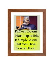 A P J Abdul Kalam & Famous Quote Brown Frame, 10x14InchesInspirational Wall Art for Office, Home DecorIdeal Spiritual Gift