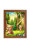 AI Funny Brown Bear Art Picture for Kids - 10x14 inches, Brown Color - Perfect Wall Decor for Children's Room