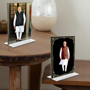 Sri Narendra Modi Acrylic T-Style Photo Stand - 7x9 Inches, Compact and Stylish Spiritual Display, easily change 2 photos (Pack of 1) Sri Narendra Modi Acrylic T-Style Photo Stand - 7x9 Inches, Compact and Stylish Spiritual Display, easily change 2 photos (Pack of 1)