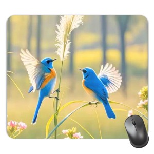 Customized Beautiful Birds Picture Sublimation Mouse Pad | 8 X 7.5 Inch | Smooth Cloth Surface | Non-Slip Rubber Base | Personalized Mousepad for Laptop & Desktop (F17288)