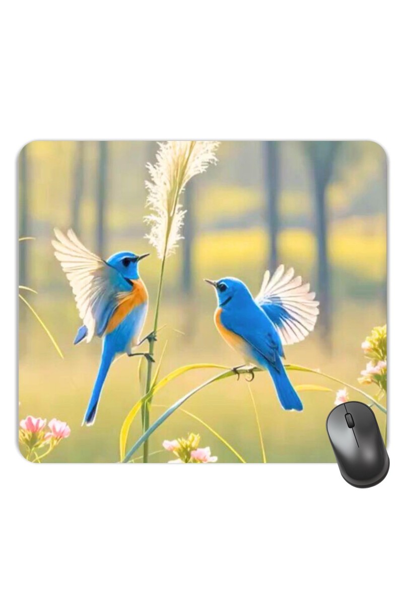 Customized Beautiful Birds Picture Sublimation Mouse Pad | 8 X 7.5 Inch | Smooth Cloth Surface | Non-Slip Rubber Base | Personalized Mousepad for Laptop & Desktop (F17288)