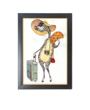 The stylish cartoon animal Black Photo Frame Funny Animal and Bird Cartoon Art