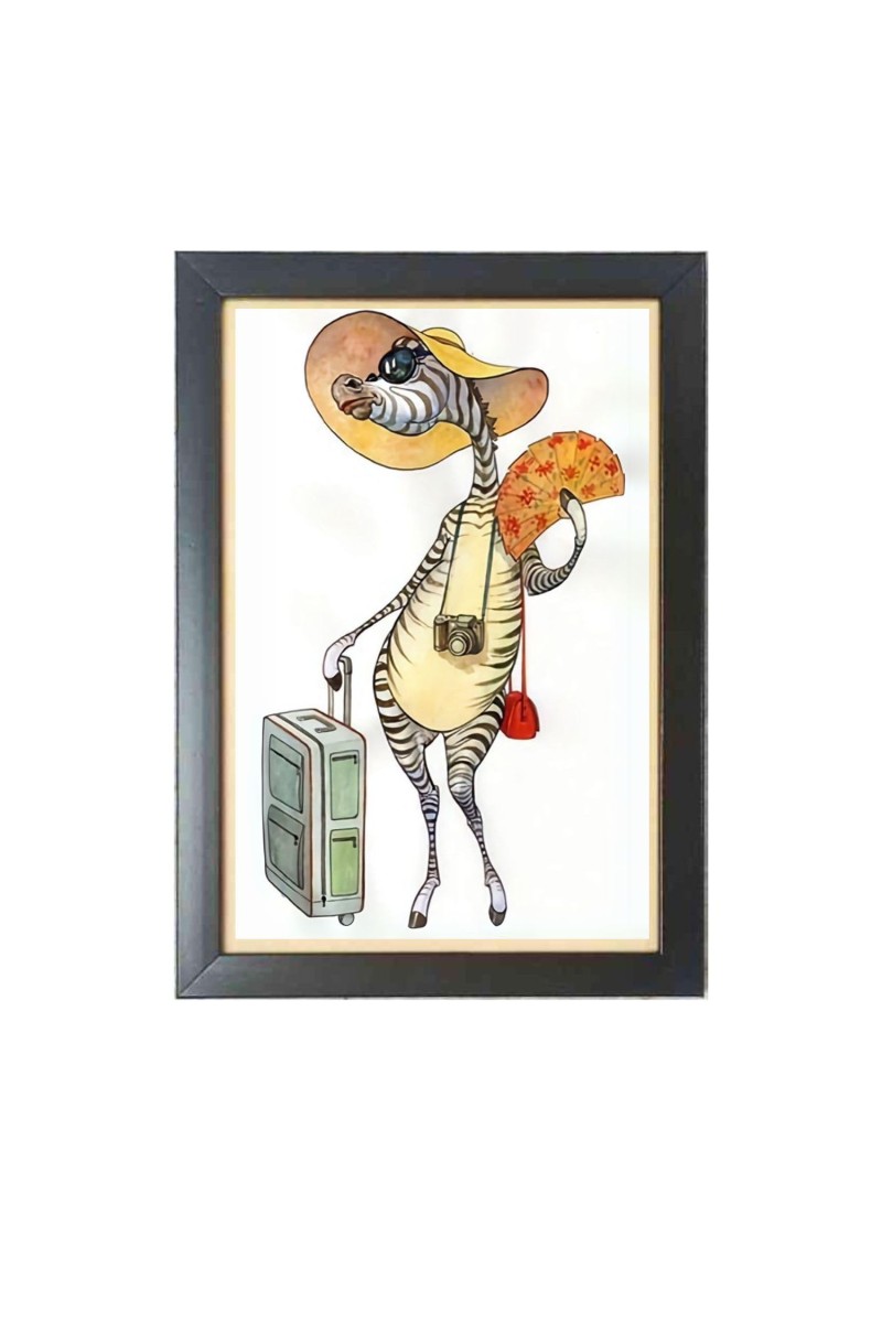 The stylish cartoon animal Black Photo Frame Funny Animal and Bird Cartoon Art