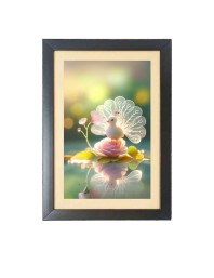 The cute cartoon baby bird Photo Frame Funny Animal and Bird Cartoon Art, Black color, 19x23 Inch